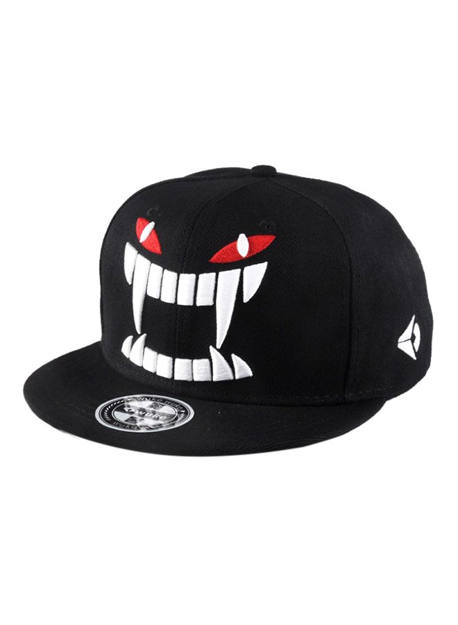 Flat Brimmed Hip-Hop Slide Cap Black/White/Red - Image 1