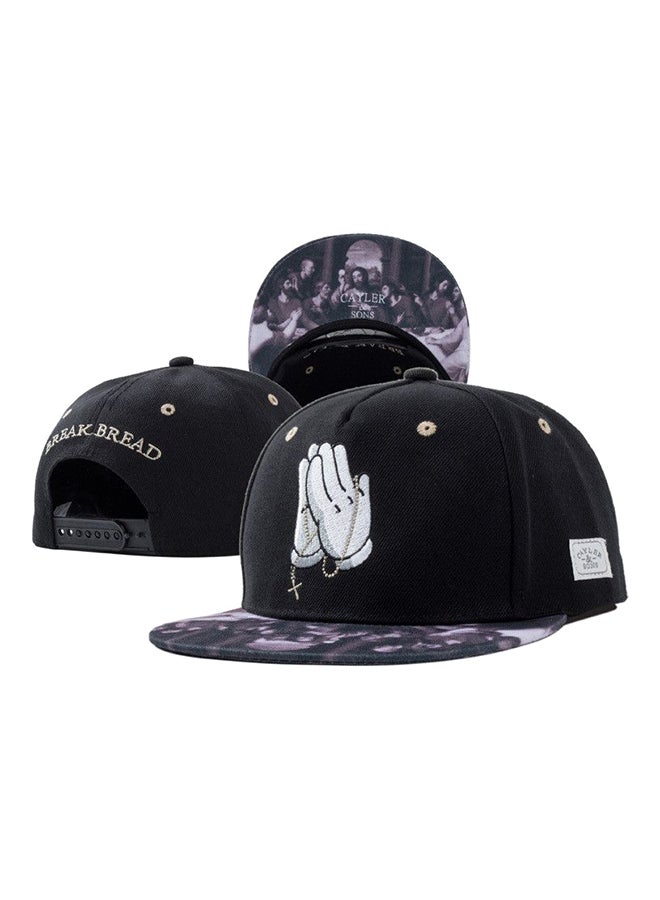 Hand Of Prayer Snapback Hip Hop Baseball Cap Black/Grey - Image 3