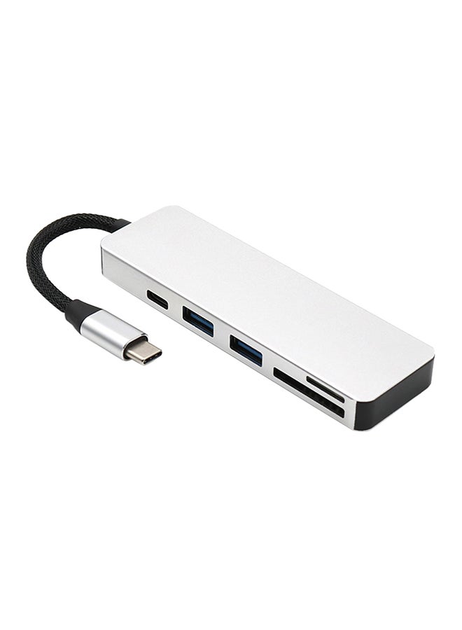 KKmoon 5-in-1 USB Hub For Type C Devices Silver/Black  - Image 1