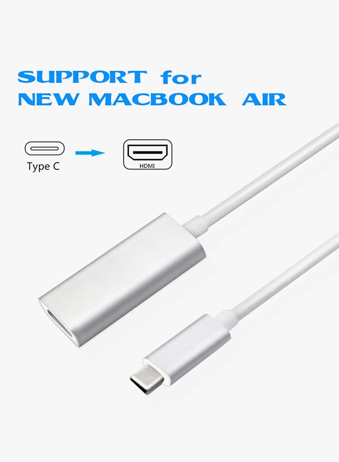 كيه كيه مون مقبس تحويل نوع Type-C إلى HDMI أبيض - Image 2