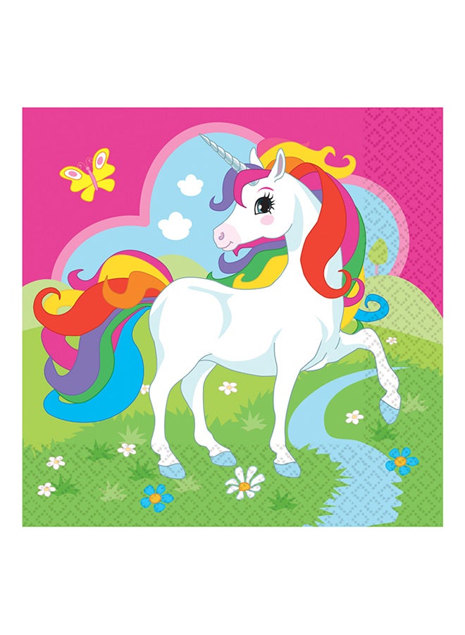 20-Piece Unicorn Lunch Paper Party Napkin Set Tableware Party Supplies