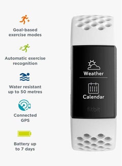 Fitbit Charge 3 NFC Special Edition Advanced Fitness Tracker Frost White/Graphite  - Image 2