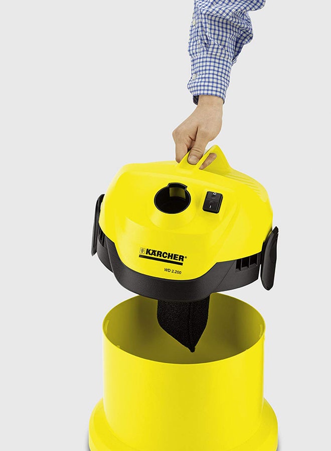 كارشر مكنسة كهربائية بتصميم حاوية 12 L 1000 W WD 2 أصفر/أسود  - Image 3