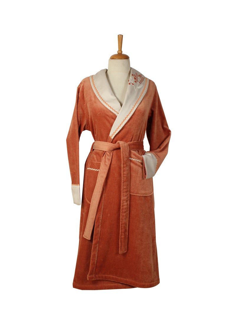 Ecocotton - Efza Terra Women's Bathrobe Orange - Image 1