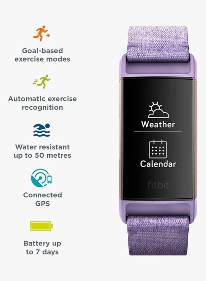 Charge 3 Special Edition Fitness Tracker With Swim Tracking Lavender Woven/Rose Gold