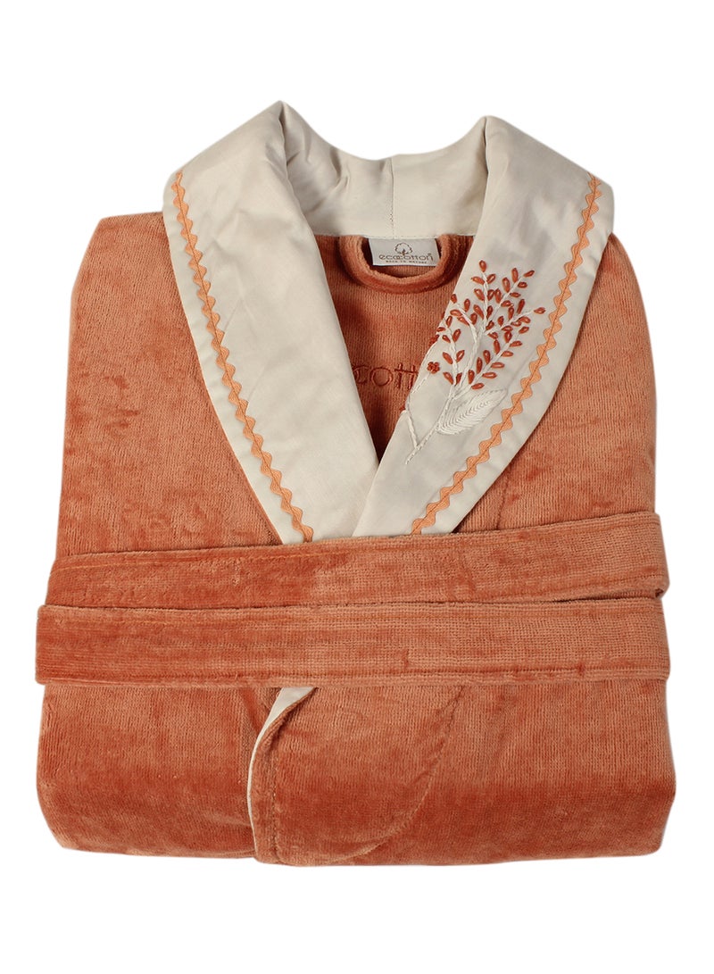 Ecocotton - Efza Terra Women's Bathrobe Orange - Image 1