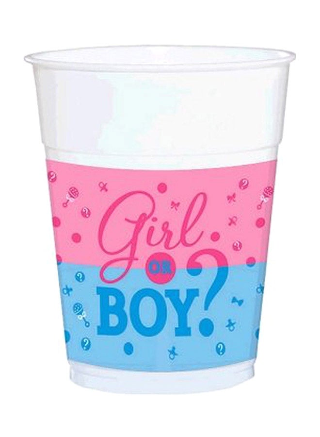 Amscan 16-Piece Girl Or Boy Printed Plastic Cup Set Tableware Party Supplies