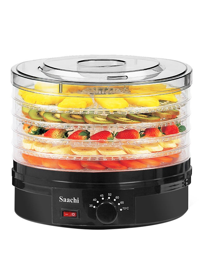 Saachi - 5-Tray Food Dehydrator 245W 245.0 W NL-FD-4935-BK Black/Clear - Image 1