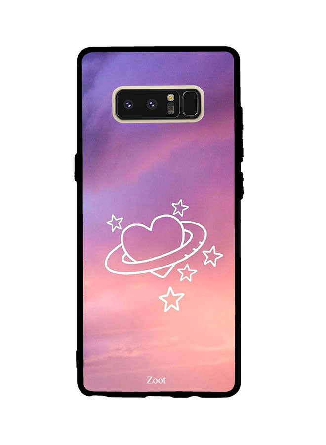 زوت غطاء حماية واقٍ لهاتف سامسونج جالاكسي نوت 8 مطبوع بتصميم قلب ونجوم