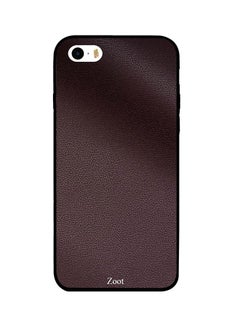 Protective Case Cover For Apple iPhone SE Brown Folded Leather Pattern