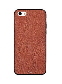 Protective Case Cover For Apple iPhone SE Brown Folded Leather Pattern