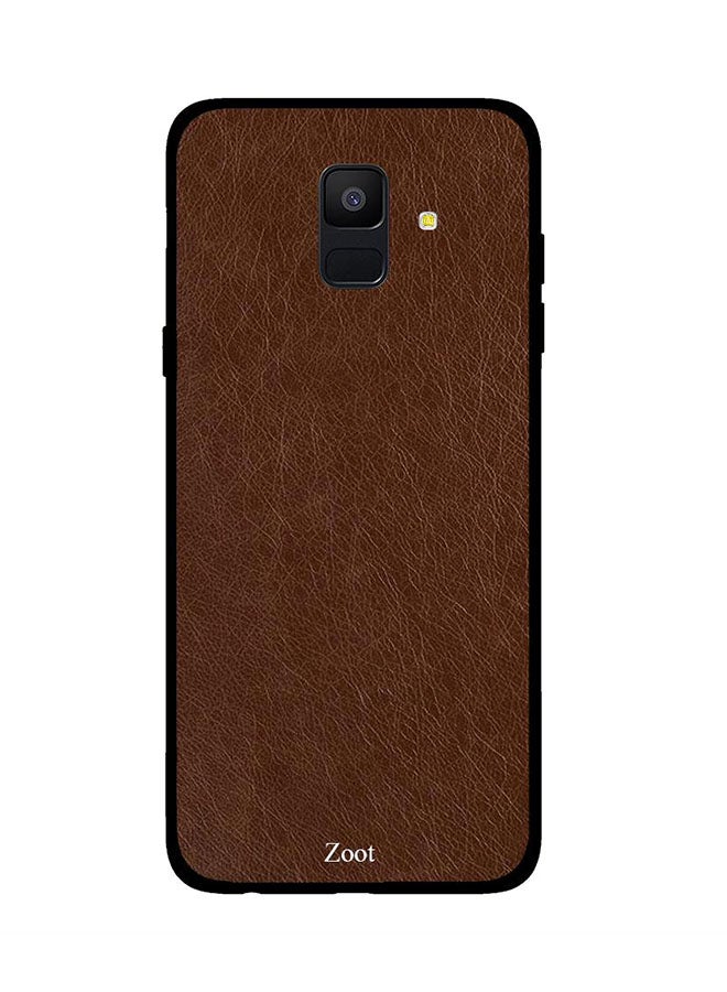 Zoot Protective Case Cover For Samsung Galaxy A6 Brown Folded Leather Pattern