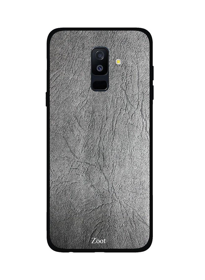 Zoot Protective Case Cover For Samsung Galaxy A6 Plus Dark Grey Leather Pattern 