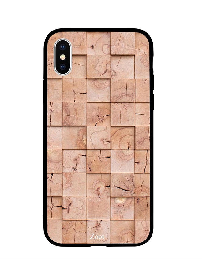 Zoot Skin Case Cover -for Apple iPhone X Wooden Cream Boxes Pattern Wooden Cream Boxes Pattern 