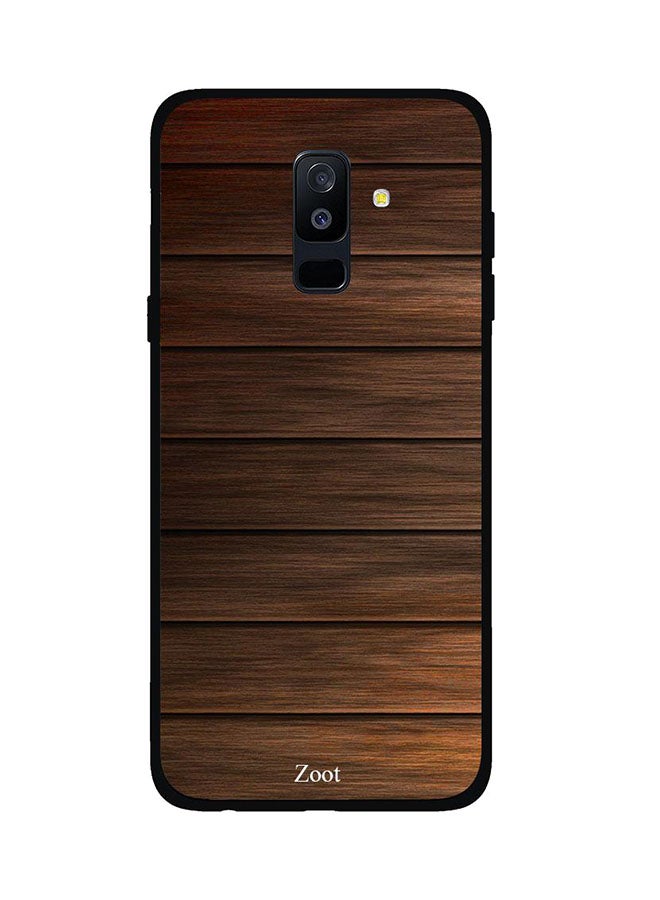 Zoot Protective Case Cover For Samsung Galaxy A6 Plus Dark Brown Wooden Pattern