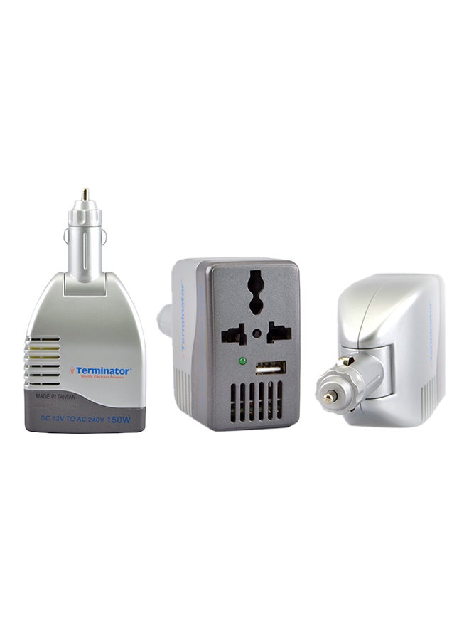 Terminator DC-AC Power Inverter With USB Port Grey - Image 1