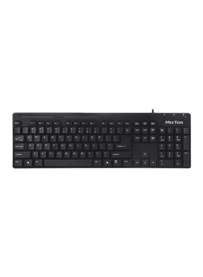 Meetion - Meetion K100 USB Corded Keyboard Black - Image 1
