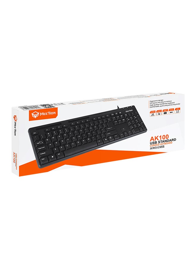 Meetion - Meetion K100 USB Corded Keyboard Black - Image 1