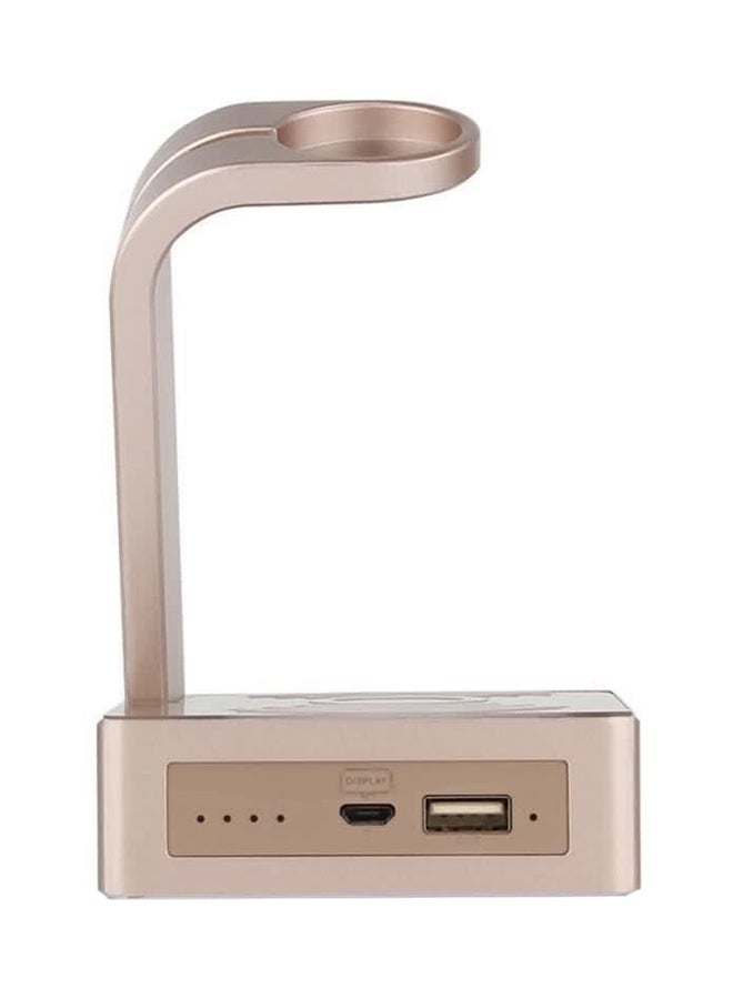 قاعدة شحن لاسلكية أفقية مع منصة شحن ذهبي وردي - Image 1