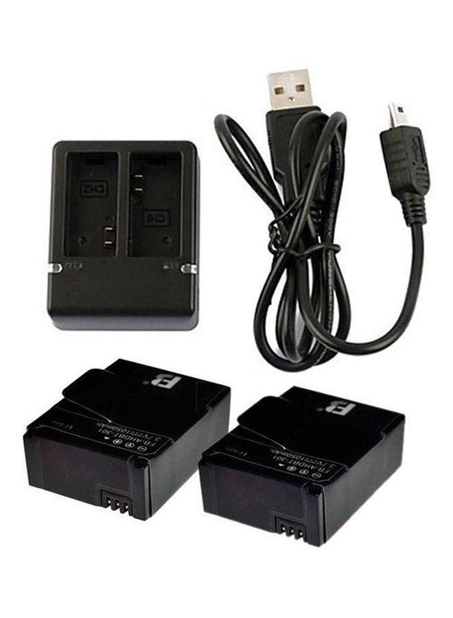 2-Piece Battery Set For GoPro Hero 3/HD Hero/Hero 3 Plus Black