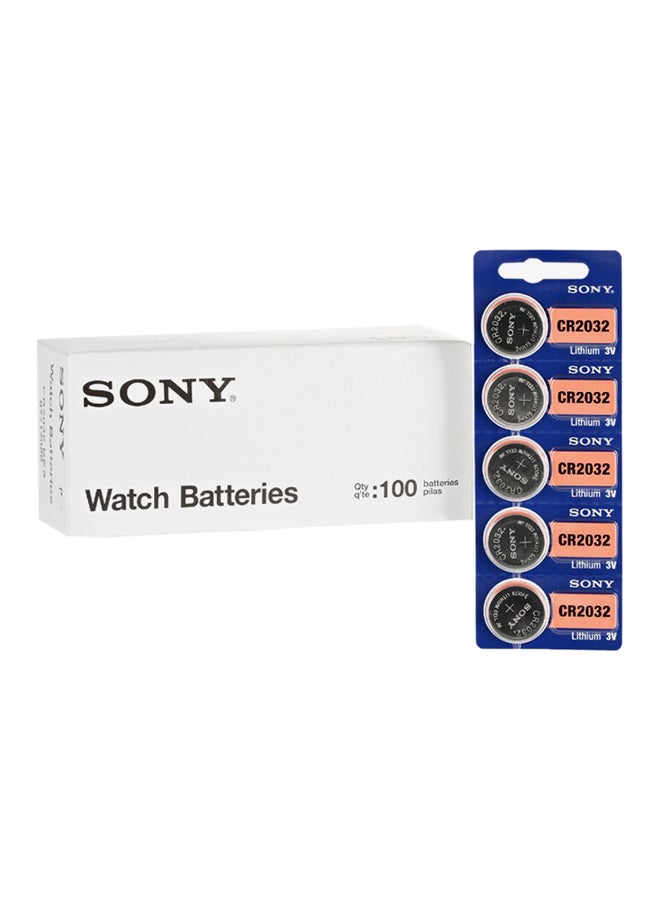 Sony 100-Piece CR2032 Button Cell Lithium Battery Set 