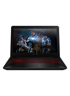 FX504GE-DM231T Gaming Laptop With 15.6-Inch Display, Core i7 Processor/16GB RAM/1TB HHD + 256GB SSD Hybrid Drive/4GB NVIDIA GTX 1050TI Graphic Card Red Pattern Black