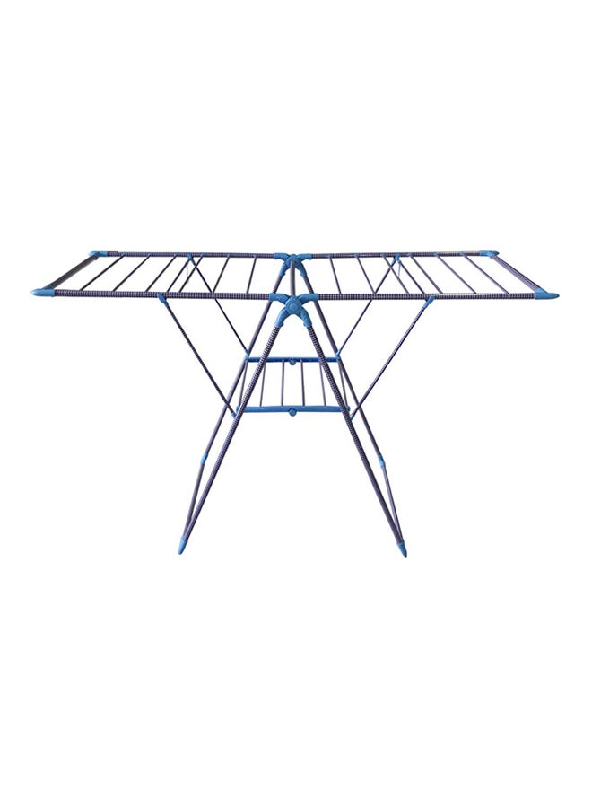 حامل لتجفيف الملابس قابل للطي أزرق/ أبيض