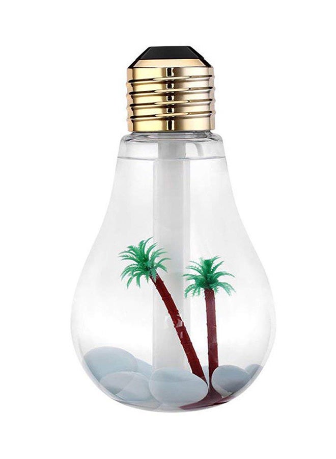 Gulfdealz Mini Bulb Shaped Ultrasonic Humidifier With USB And 7 Colour LED Light Gold/Clear  - Image 1