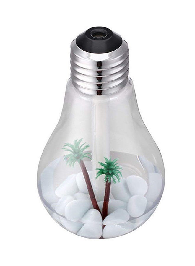 Gulfdealz - Mini Bulb Shaped Humidifier With USB And LED Light Silver/Clear - Image 1