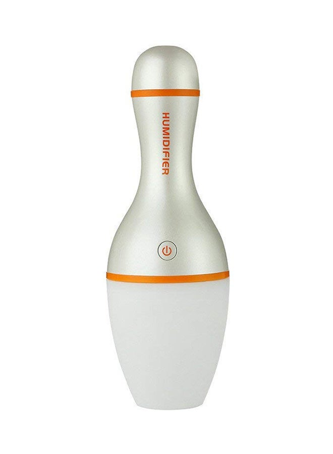 Gulfdealz Ultrasonic Bowling Bottle Shaped USB Humidifier White/Silver/Orange 