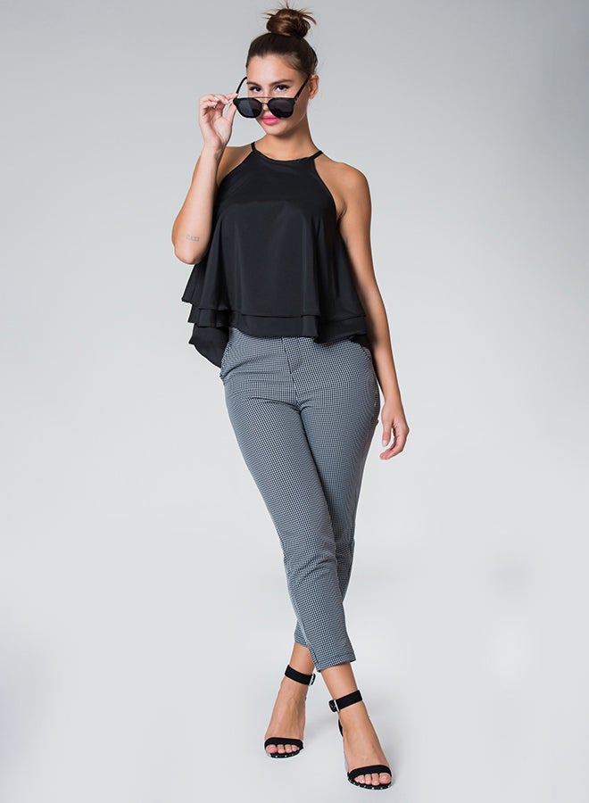 Raw Orange Gina Gingham Pants Grey  - Image 1