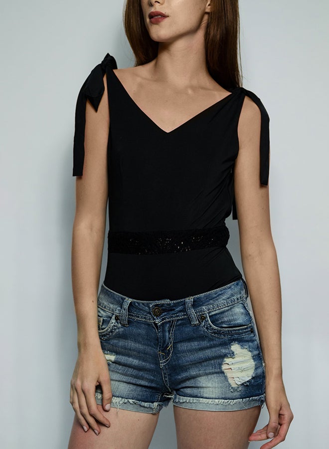 V-Neck Solid Top Black - v1538044578/N17944890V_1