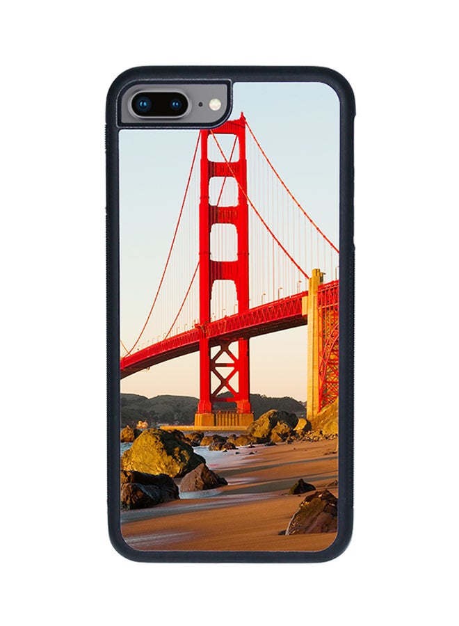 ديكالاك غطاء حماية واقٍ بطباعة ثنائية الأبعاد لهاتف أبل آيفون 7 بلس مزين برسمة جسر غولدن غيت - Image 1