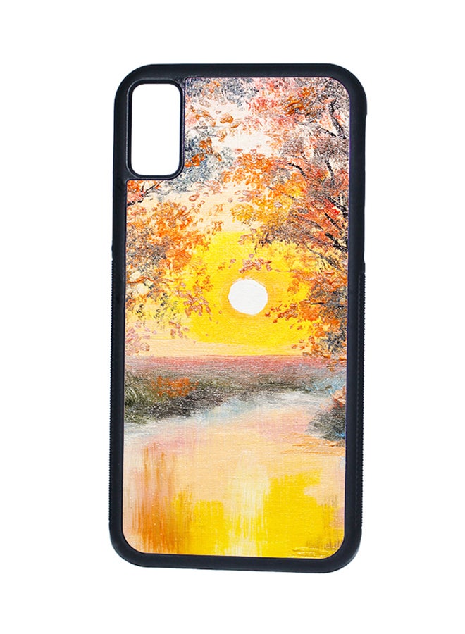 ديكالاك غطاء حماية واقٍ بطباعة ثنائية الأبعاد لهاتف أبل آيفون X لوحة زيتية لمنظر نهر عند غروب الشمس - Image 1