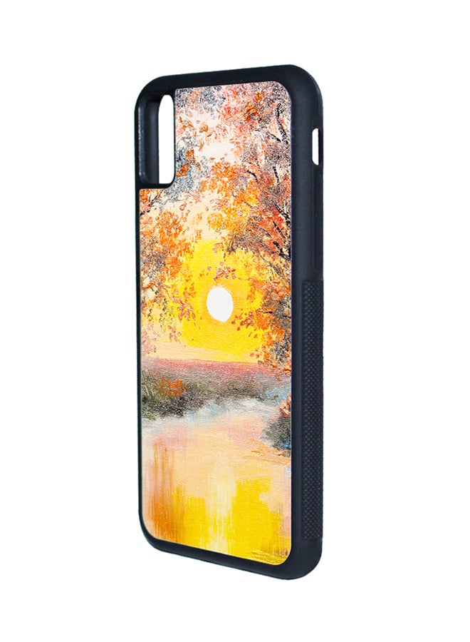 ديكالاك غطاء حماية واقٍ بطباعة ثنائية الأبعاد لهاتف أبل آيفون X لوحة زيتية لمنظر نهر عند غروب الشمس - Image 2