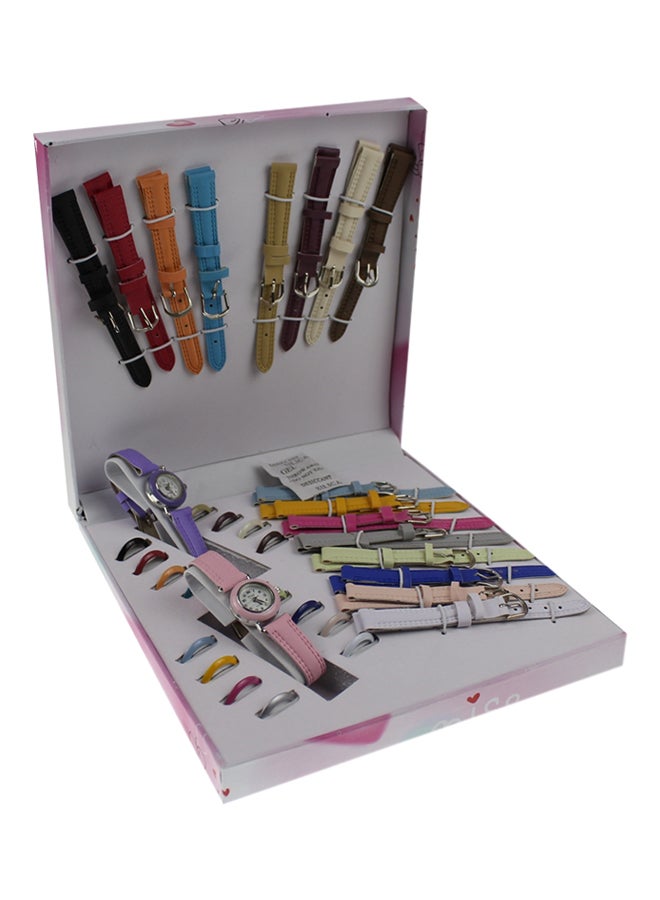 هيمي طقم ساعة يد بعقارب من مادة صناعية طراز LJ-282A girls - Image 1