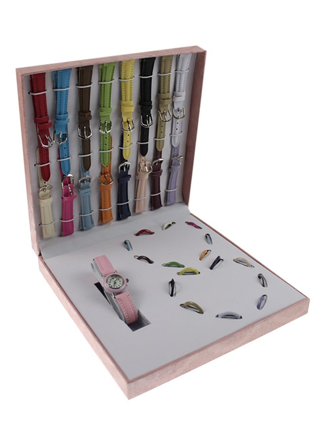 هيمي طقم ساعة يد بعقارب من مادة صناعية طراز LJ282E للبنات - Image 2