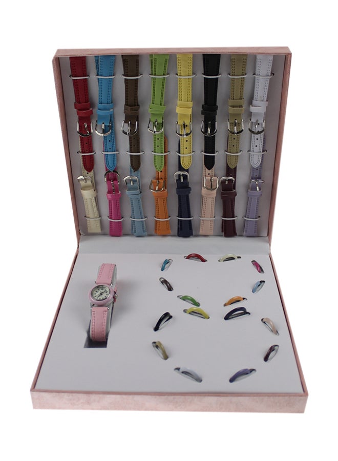 هيمي طقم ساعة يد بعقارب من مادة صناعية طراز LJ-765 girls - Image 1