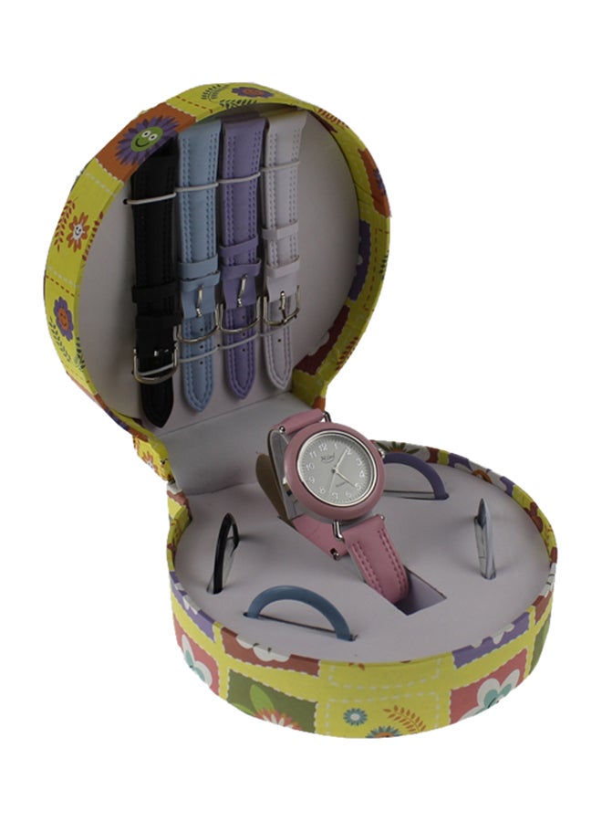 هيمي طقم ساعة يد بعقارب من مادة صناعية طراز LJ-595 girls - Image 2