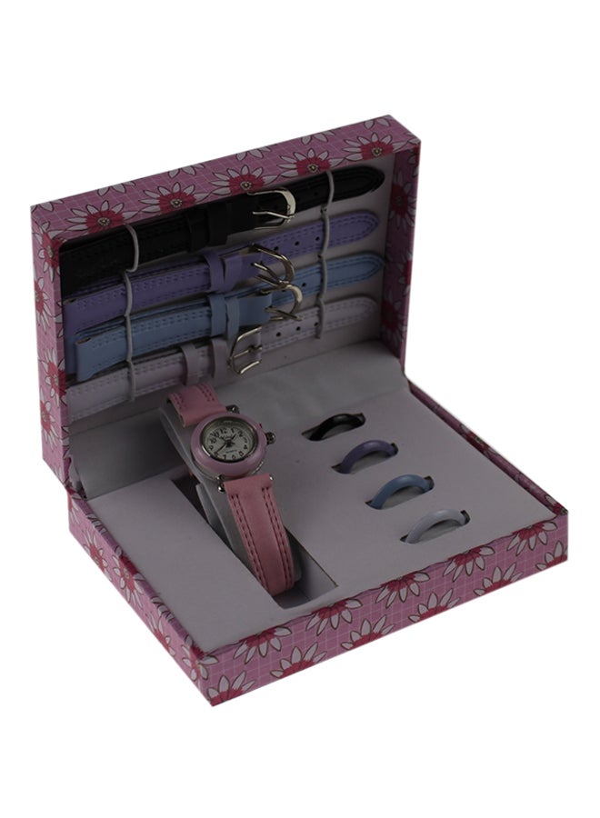 هيمي طقم ساعة يد بعقارب من مادة صناعية طراز LJ-2623SB للبنات - Image 2