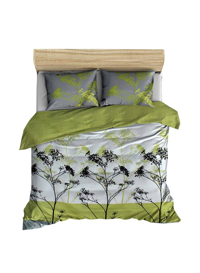 Victoria 2-Piece Ranforce Quilt Duvet Cover Set (EU) (IT) Cotton Green/White/Black  - Image 2