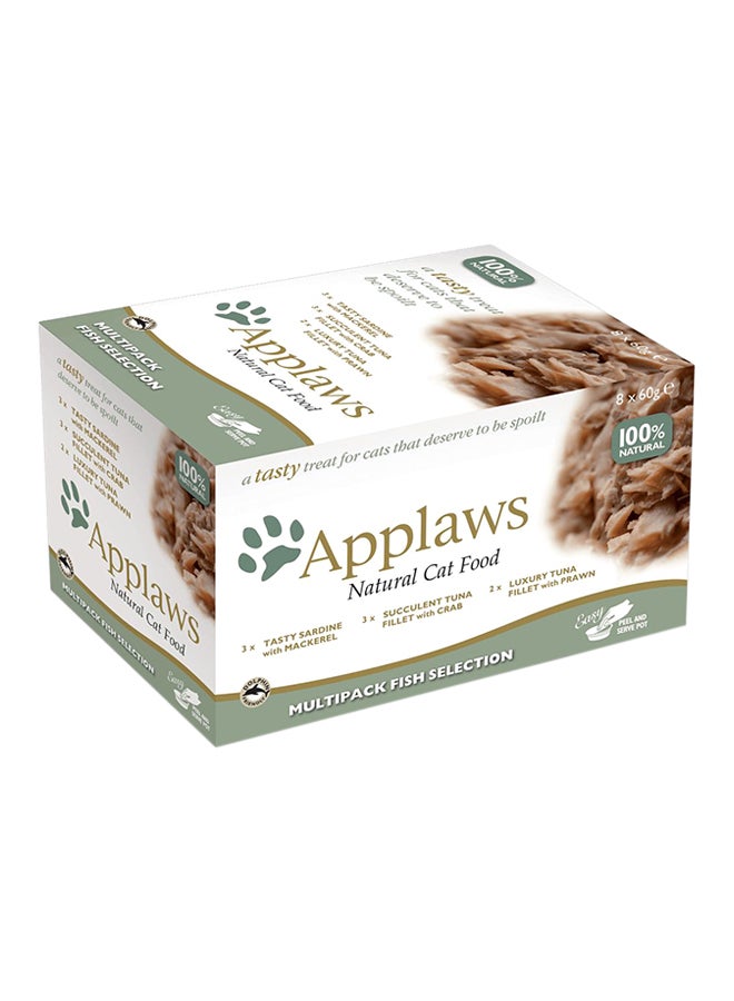 8-Piece natural Cat Food Multicolour 60grams