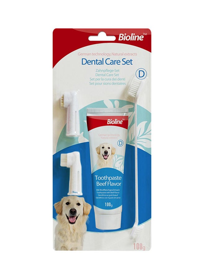 بايولاين مجموعة العناية بالأسنان - نكهة اللحم البقري 100جرام