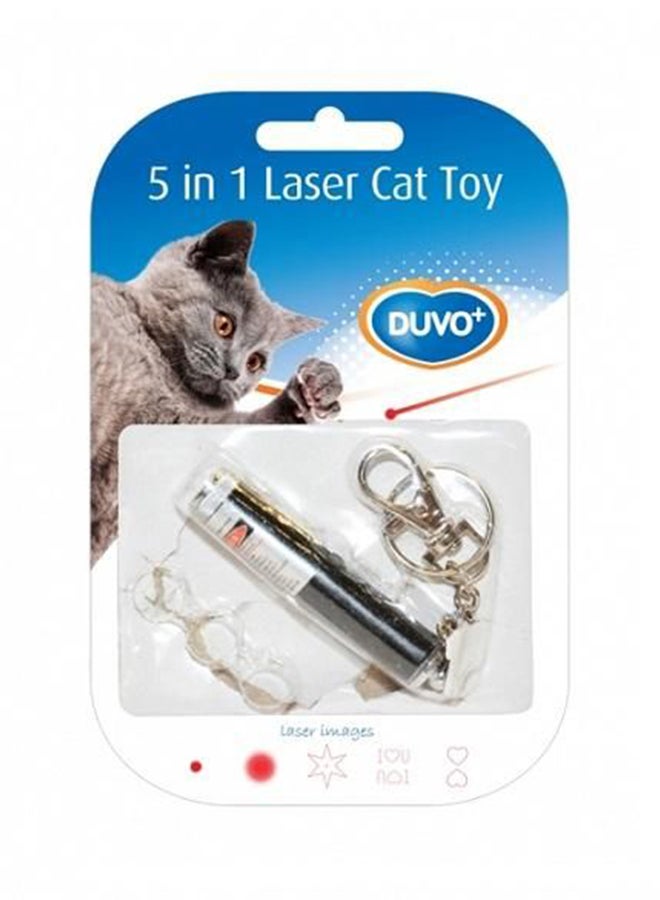 5-In-1 Laser Pointer Cat Toy Black/Silver