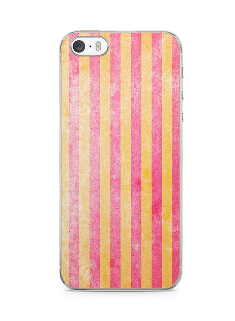 2D Print Protective Case Cover For Apple iPhone SE Pink And Yellow Pattern