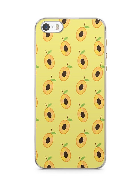 2D Print Protective Case Cover For Apple iPhone SE Apricot Fruit Pattern