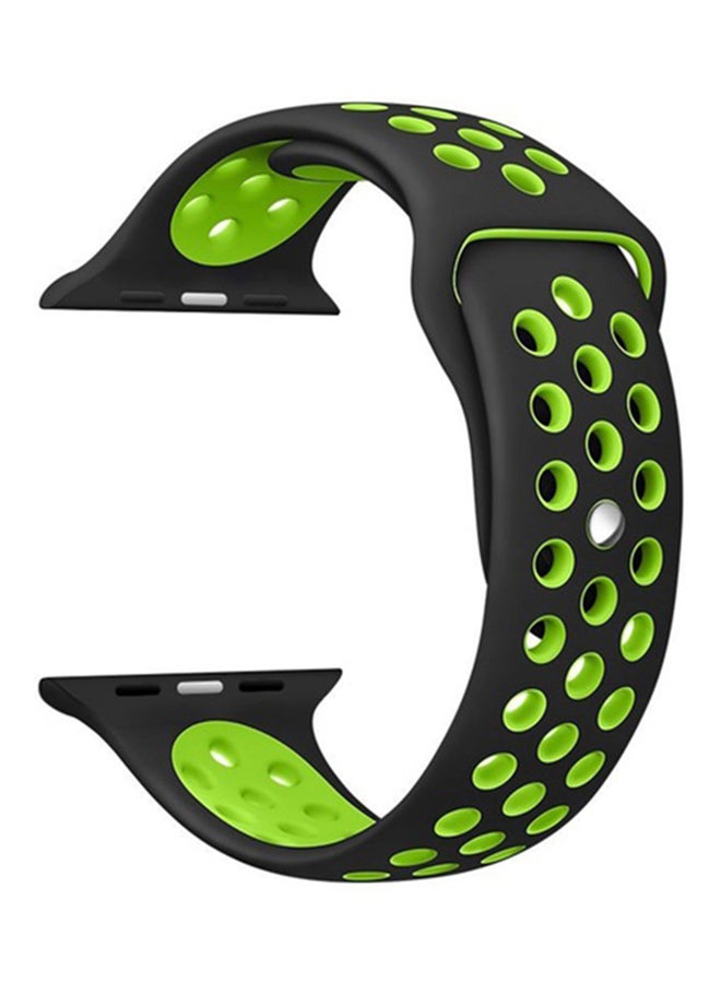 JESSHINY Replacement Strap For Apple Watch Series 1/2/3 42mm Black/Green