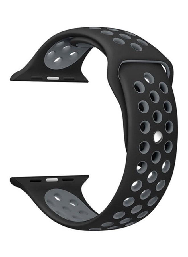 JESSHINY Replacement Strap For Apple Watch Series 1/2/3 38mm Black/Grey
