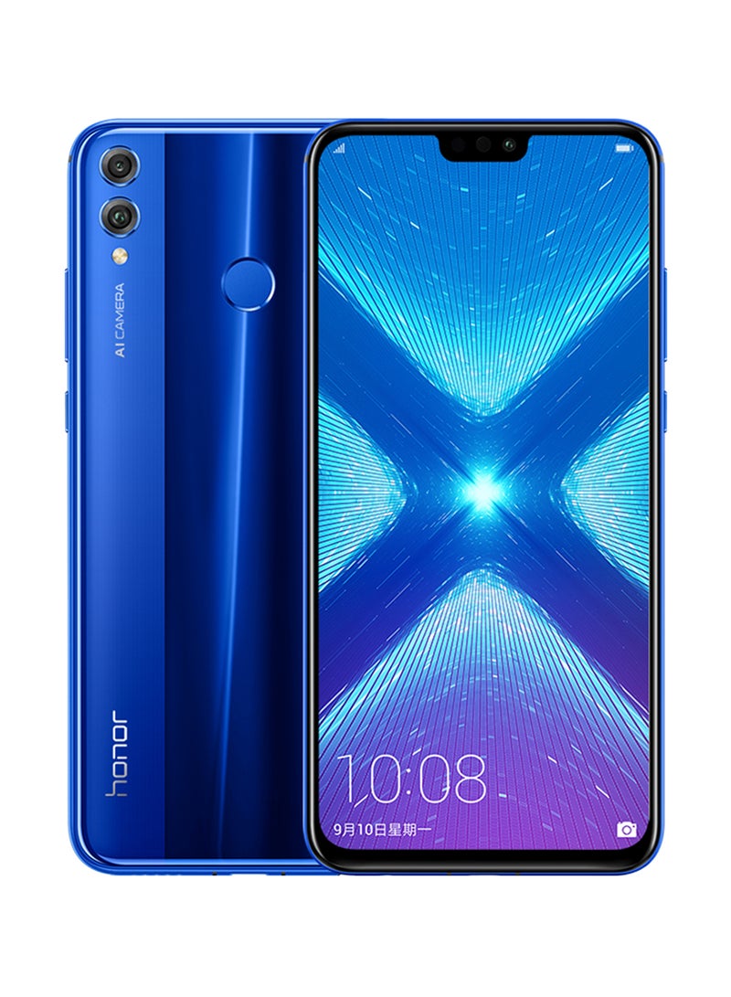 هونور هاتف 8X ثنائي الشريحة بلون أزرق وذاكرة رام سعة 4 جيجابايت وذاكرة داخلية سعة 128 جيجابايت ويدعم تقنية 4G LTE - Image 1