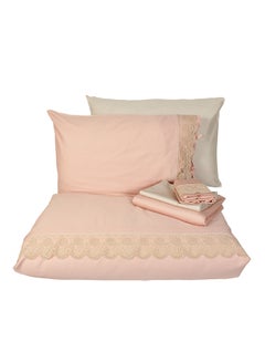 Ecocotton 6-Piece Tuğsen Ecolarge Duvet Cover Set Cotton Powder  - Image 1